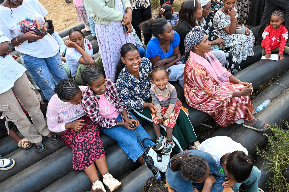 Families gathered during the crusade